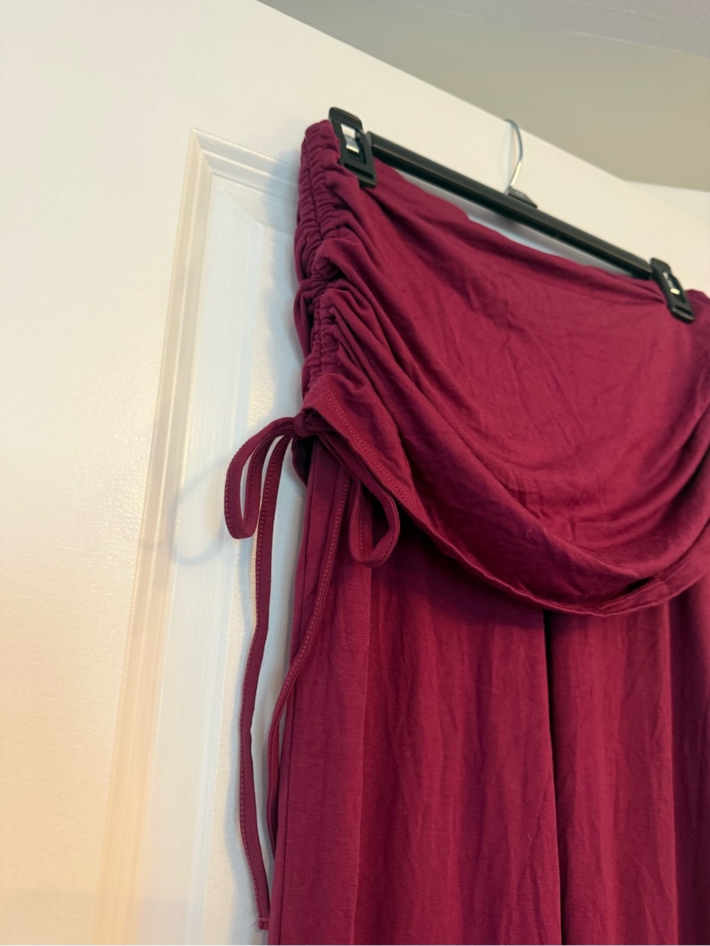 HALARA Ruched Drawstring Wide Leg Pants - Plum - Picture 3 of 3